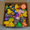 JOYIN 60 Pcs Rubber Ducks, Random Assortment Ducks Bulk with Mesh Carry Bag, Mini Rubber Duckies for Baby Bath Toys, Kids Toddler Summer Pool Toys Birthday Gifts Party Favors