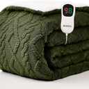 Heated Electric Blanket Full Size-72"x84" Heating Blanket with 10 Heating Levels & 5 Time Settings Over-Heat ProtectionWinter Warmer for Adults with ETL CertificationGreen