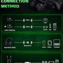 RYR Wireless Gaming Headset for Xbox Series X|S, Xbox One, PS5, PS4, Mac, Bluetooth 5.3, 3D Surround Sound, Rotatable Earmuffs, Gaming Headphones with Noise Canceling Microphones-Blackgreen