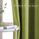 NICETOWN Bedroom Room Darkening Curtains and Drapes - Energy Smart Thermal Insulated Solid Grommet Room Darkening Draperies for Living Room (2 Panels, 66 inches x 72 inches, Fresh Green)