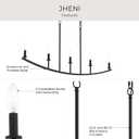 Progress Lighting Jheni 4.75 Inch 5-Light Chandelier, Transitional Ceiling Light, Matte Black (7 in. H x 44.5 in. L x 4.75 in. W), P400461-31M, Size: 45 Inches