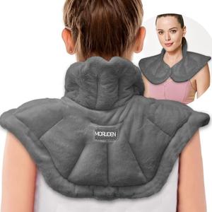 Microwavable Heated Neck Wrap Warmer and Shoulder Weighted Heating Pad Microwave for Hot and Cold Compress (Dark Gray)