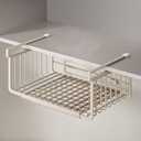 Extendable Under Shelf Storage Basket, Hanging Baskets Under Cabinet Shelf Organizer, for Cabinet Pantry Kitchen Cupboard Desk Counter Bookshelf Organization Space Saver Heavy Duty Slide-in