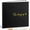 Colarr Hardcover Couples Scrapbook 144 Pages 8.7 x 8.7" Couples Photo Album Scrapbook Journal for 1 Year Wedding Memory Anniversary Photo Book Gift with 2 Markers(Black)