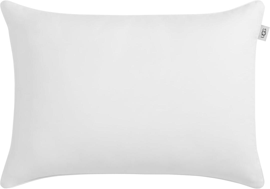UGG Danielle Cooling Pillow Standard Size Hypoallergenic Down Alternative Luxury Hotel Bed Pillow for Stomach Back or Side Sleeper with Washable Cover for Queen Full or Twin, 20-inch x 28-inch, White