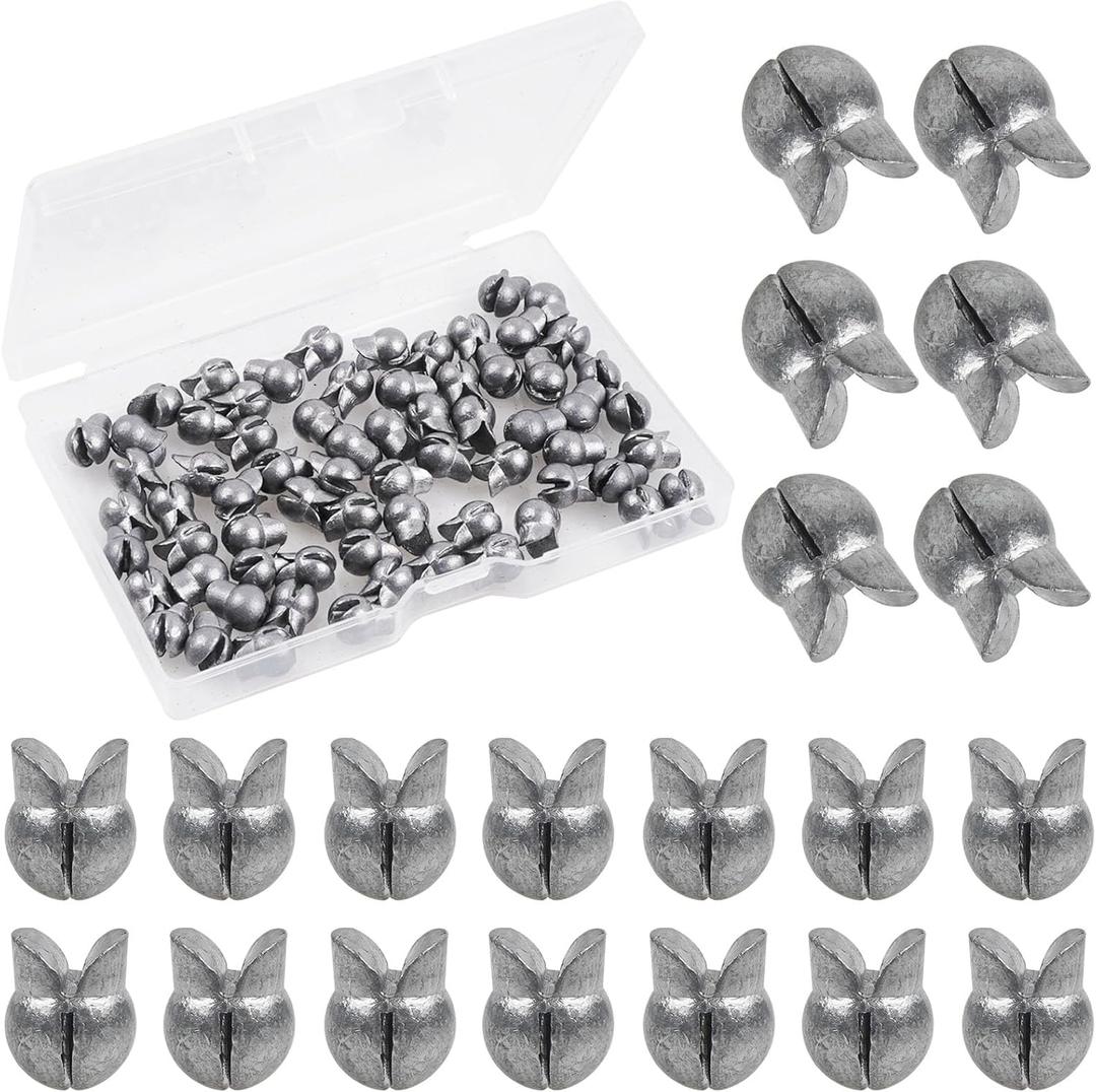 100pcs Split Shot Fishing Weights Removable Round Clip On Fly Fishing Line Sinkers Freshwater Saltwater Split Shot Fishing Sinkers Weights