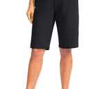 G Gradual Women's 12" Bermuda Long Shorts with Pockets High Waisted Stretch Knee Length Shorts for Women Summer Walking, Medium
