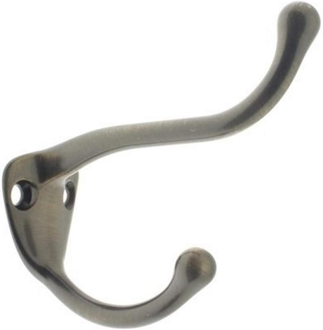 idh by St. Simons 17020-005 Premium Quality Solid Brass Coat & Hat Hook, Antique Brass