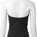 EIMIN Women's Casual Halter Neck Draped Front Sexy Open Back Tank Top (Black, M)