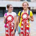 2 x 2 Pcs 10 Inch Homecoming Mum Flower Silk Homecoming Accessories Kit DIY Mum Supplies Crafts for Back to School Week Celebrations Party Holiday Outdoor Decorations(Red)