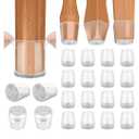 BALEINE 16 Pack Silicone Chair Leg Floor Protectors, Stool Leg Protectors Cap, Non-Slip Chair Leg Caps for Hardwood Floors (Clear & Small, 16 Pack)