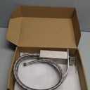 Ryuwanku Bathroom Faucet Brushed Nickel Modern Waterfall Bathroom Sink Faucet with Single Handle Suitable for 1 or 3 Holes,Supply Deck Plate and Hose