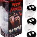 Set of 3 Realistic Vampire Fangs Teeth - Fake Vampire Fang for Adults & Kids - Scarecrow Demon Werewolf Dracula Halloween Costume Cosplay Apparel Fangs - Retractable Wolf Fake Sharp Teeth Accessories