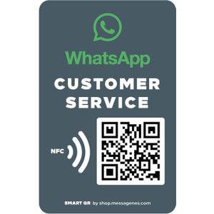 MESSAGENES | Customizable Whatsapp QR and NFC Sticker for Reception | 1 Unit 12x8 cm Sticker | Connect with Your Customers on Whatsapp | Solution for Receptions (4.72" X 3.15")