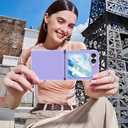 Compatible with Galaxy Z Flip 6 Case with Hinge Protection & 2 Screen Protector for Samsung Flip 6 Case with Flexible Hinge Protector, Slim Full Protective Phone Cover for Z Flip 6 5G (Violet)