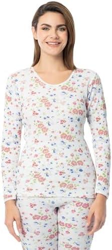 Indera Women's Combed Cotton Raschel Knit Thermal Underwear Top, Size Small