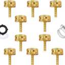 AOPANDA 3/8" Barb x 3/4 Female GHT Thread Solid Brass Water Hose End Repair Connector, Includes Stainless Steel Clamps and gaskets(10PCS)