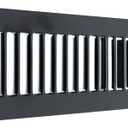 Fits 2x14 Duct Opening | Toe Kick Vent Cover by Handua | Cabinet Toe Kick Space Register Grille | HVAC Toe Space Vent Cover | Outer Dimensions: 3 3/8" X 15 3/8" | Black