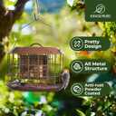 Kingsyard Squirrel Proof Suet Feeder, Cage Bird Feeders for Outdoors Hanging, All Metal, Double Suet Cake Capacity, Tray & Weatherproof, Brown