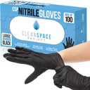 CLEAN SPACE PROJECT Black Nitrile Cooking Gloves, Heavy Duty 5.5 Mil, Disposable Food Grade, Latex Free Powder Free