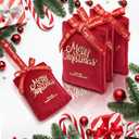 AUCUDA 4pcs Merry Christmas Sachet Bags Apple Cinnamon Scented for Drawers and Closets, Potpourri Packets for Women Outfit, Winter Red Fragrance Pillow for Bedroom Indoor, Fresheners for Wedding