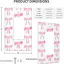 Pink Bow Single Rocker Light Switch Plates And Outlet Covers Decorative Electrical Wall Plate Receptacle Switchplate Decorate Plug Cover For Bathroom Bedroom Kitchen 4.6 * 2.8 Inch