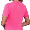 Kistore Workout Tops for Women Breathable V Neck Yoga T Shirts Trending Beach Casual Loose Fit Tee Running (L)