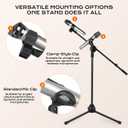 Bullfighter Mic Stand Floor Universal Adjustable Tripod Microphone Stand,Dual-Use Mic Boom Stands,Stable On Stage Mic Stand for Singing,Live Streaming,Karaoke,Events & Studio Church Metting