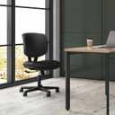 HON Volt Armless Office Chairs with Wheels, Ergonomic Adjustable Center-Tilt Recline, Fabric Back and Seat, Swivel Desk Chair, Black, Oversized