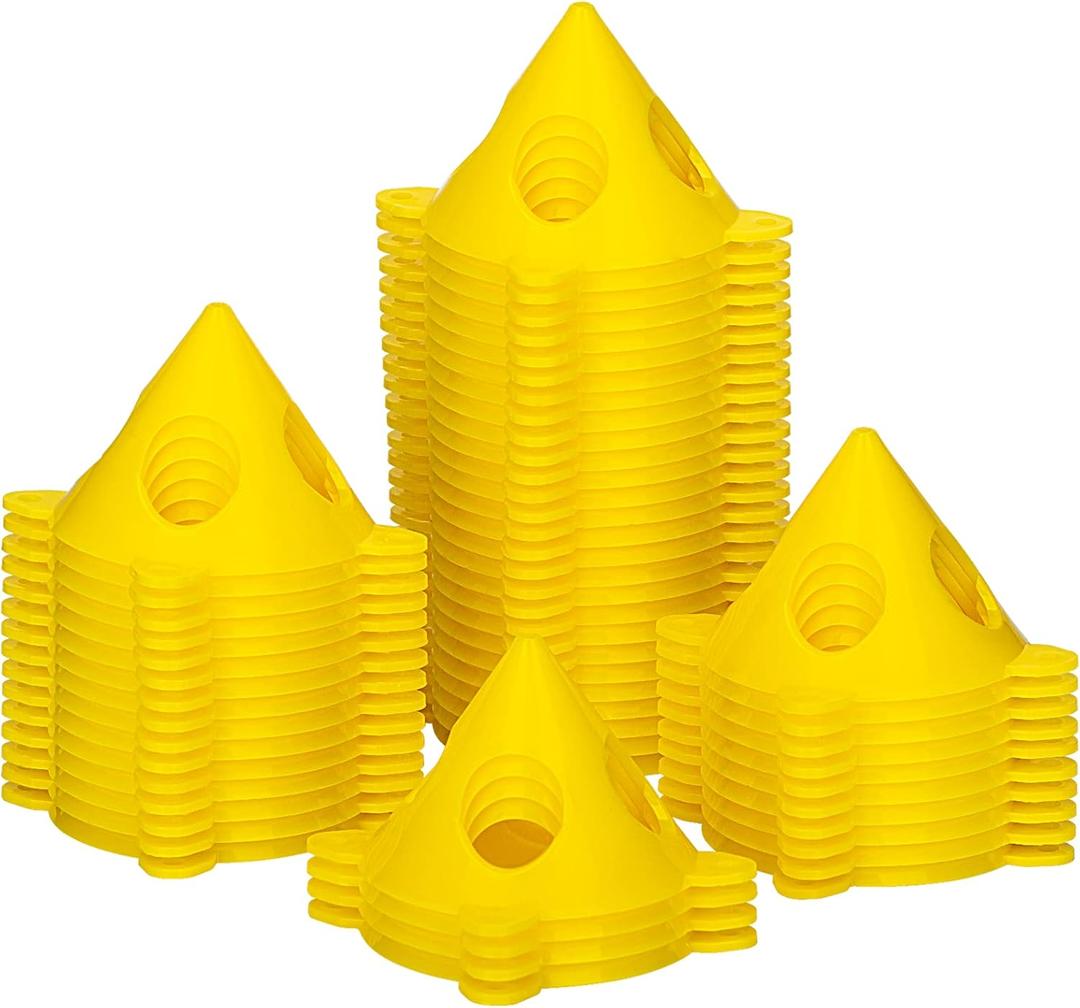 KATA 56Pack Pyramid Stands Painter's Painting Stands, Mini Cone Paint Stands for Canvas and Door Risers Support, Paint Pouring Suppliers, Cabinet Paint for Painter Elevated, Canvas Stand (56pc Yellow)