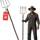 Morph Halloween Fake Bloody Pitchfork Costume Accessories Plastic Decoration Weapons Prop Scary Pronged Fork with Fake Blood and Realistic Strong Heavy-Duty Plastic, 60 Inches Tall