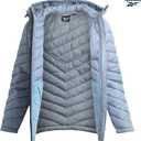 Reebok Womens Puffer Jacket - Midweight Quilted Snow Glacier Shield Full Zip Winter Coat for Women with Hood & Zip Pockets (Blue, S)