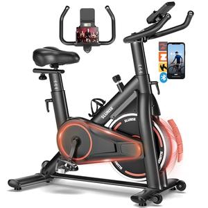 Exercise Bike, Adjustable Magnetic Resistance Stationary Bikes for Home with App Compatible, Silent Indoor Cycling Bike with 350lbs Weight Capacity Comfortable Seat, Digital Monitor & Phone Mount