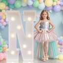 JoyMuse Marquee Letters 3 Feet Tall, Light Up Letters 3FT with Lights, Large Letters for Party, Letter N Light Up Letters for Graduation Proposal Wedding Birthday Homecoming Decorations