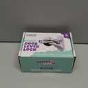 Door Lever Locks (4 Pack) - Prevents Toddlers from Opening Doors - Durable ABS with 3M Adhesive - Easy One-Hand Operation for Adults, No Tools Needed (White)