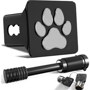 Dog Paw Print Hitch Cover for 2 Inch Receivers(with 5/8-Inch Pin Diameter Trailer Hitch Lock)