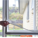 NeatiEase Adjustable DIY Magnetic Window Screen Max 55InchH x 36InchW Fits Any Size Smaller with White Frame Fiberglass Mesh