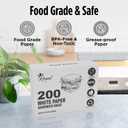 White Paper Sandwich Style Bags (200) 6"x 1"x 8" Dry Wax Grease Resistant Bags. Perfect for Sandwiches, Cookies, Pastries, Take Out, and Gifts