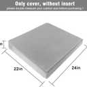 GUEGLSA Replacement Outdoor Cushion Covers 24x22x4 inch, Waterproof Patio Seat Cushion Slipcovers, Chair Cushion Slip Cover, Set of 2, Grey