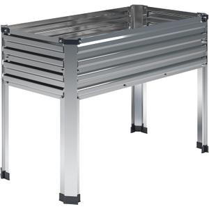 Galvanized Raised Garden Bed with Legs,481830in Elevated Planter Box for Backyard,Outdoor Garden, Patio, Balcony, 300lb Capacity,Sliver (Sliver(1PCS))
