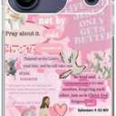 Pink Christian Collage Phone Case for iPhone 17 Pro, Bible Verse Quote Art Phone Cover, Trendy TPU Bumper Cover Case