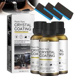 Generic Crystal Coating for Car Plastic Parts, Protects Faded Interior, Easy to Use Car Refresher (3pcs)