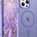 SUPFINE Magnetic for iPhone 13 Pro Case (Compatible with MagSafe) (Military Grade Drop Protection) Translucent Matte Shockproof with Anti-Fingerprint Phone Case,Purple