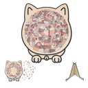 135-Piece Colored Cat Shaped Wooden Jigsaw Puzzle,Cats Shaped Wooden Puzzle,Wooden Jigsaw Puzzles for Adults,Wooden Cat Puzzles for Cats Lovers,Home Decor