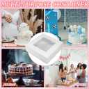 Ireer 10 Pcs 16 x 16 x 5 Inch Cake Boxes with Window White Bakery Boxes Large Pastry Baking Rectangle Cardboard Window Bakery Pastry Containers for Cakes Cupcake Cookie Pie Treat Party Supplies Favors