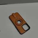 for iPhone 15 Pro Max Leather Case with Stand, Anti-Slip Grip Ring, Fits for MagSafe (Brown, iPhone 15 Pro Max)