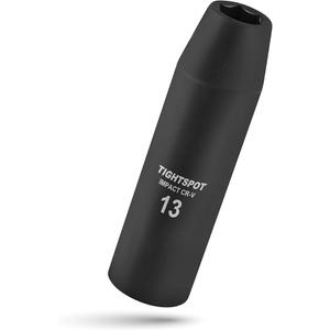 TIGHTSPOT 1/2 Inch Drive 13/16 Inch Deep Impact Socket with Anti-Rounding 6 Point Design, Heat-Treated CRV Steel