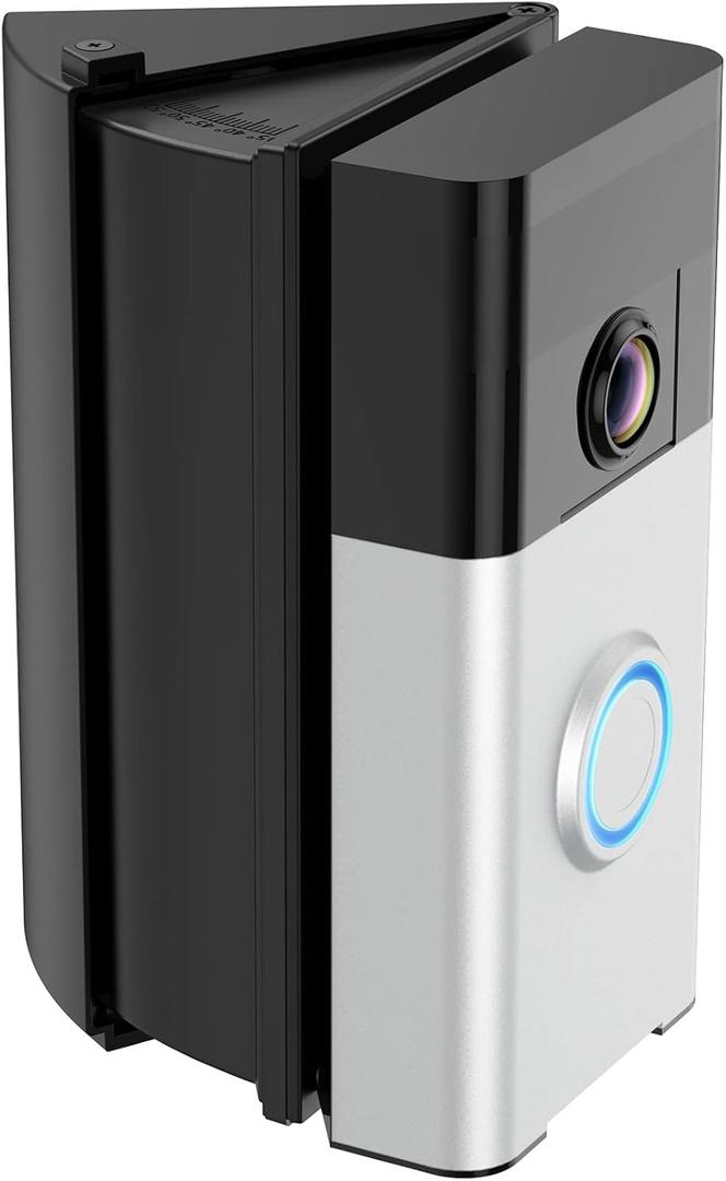 NANW Adjustable 30 to 55 Degree Doorbell Angle Mount Compatible with Video Doorbell 1/2/3/4/Wired/Pro/(2020 Release)/Battery Doorbell Plus, Camera Mount Holder Bracket Wedge for Apartment (Black)