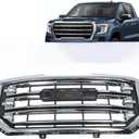 Chrome Trim Front Grill Grille Compatible with 2016 2017 2018 2019 GMC Sierra 1500