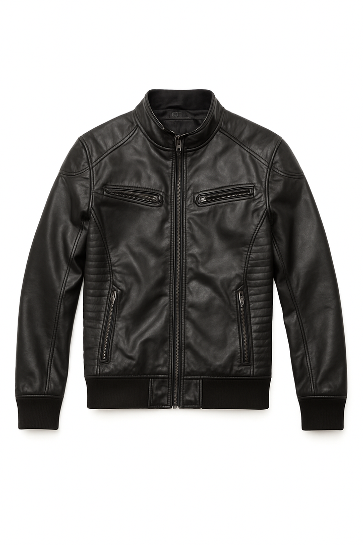 FTIMILD Men's Leather Jacket Motorcycle Jacket Windproof PU Vintage Bomber Jacket 